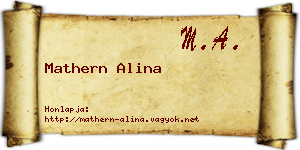 Mathern Alina névjegykártya